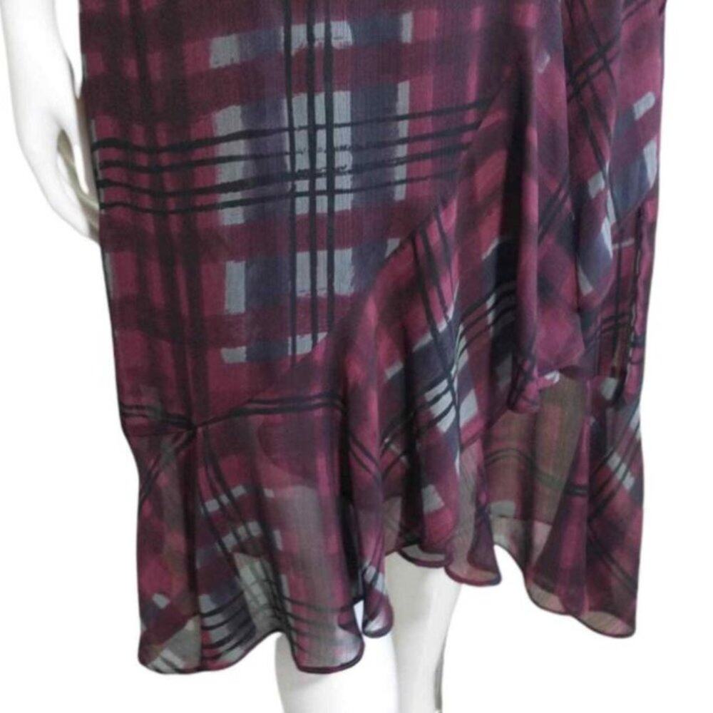 Nanette Lepore Chiffon Ruffle Wrap Dress Sz 6 Bur… - image 6